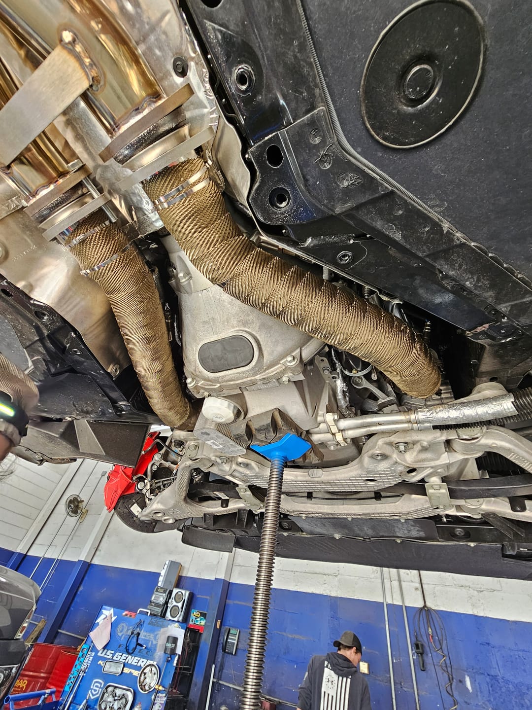 Customer photo review of Chevrolet Corvette C7 3" Stainless Steel Race Series Catless Downpipe