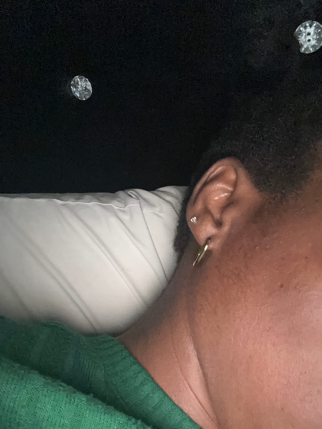 Customer photo review of Drop Stud Earrings
