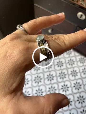 Customer video review of Aquamarine Spinner Ring Inspired by Nature Sterling Silver