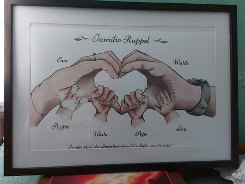 Customer photo review of Kunstdruck - Familienhände Vol. 1 - personalisierbar