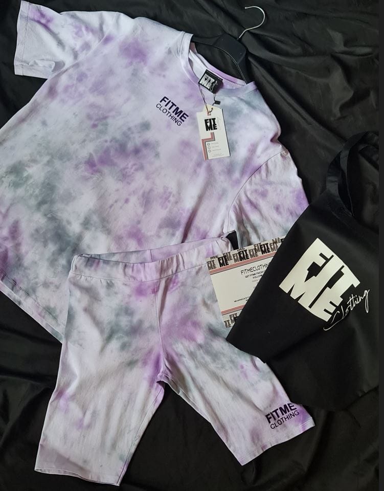 Customer photo review of Turquoise Tie Dye Long T-Shirt & Shorts Set