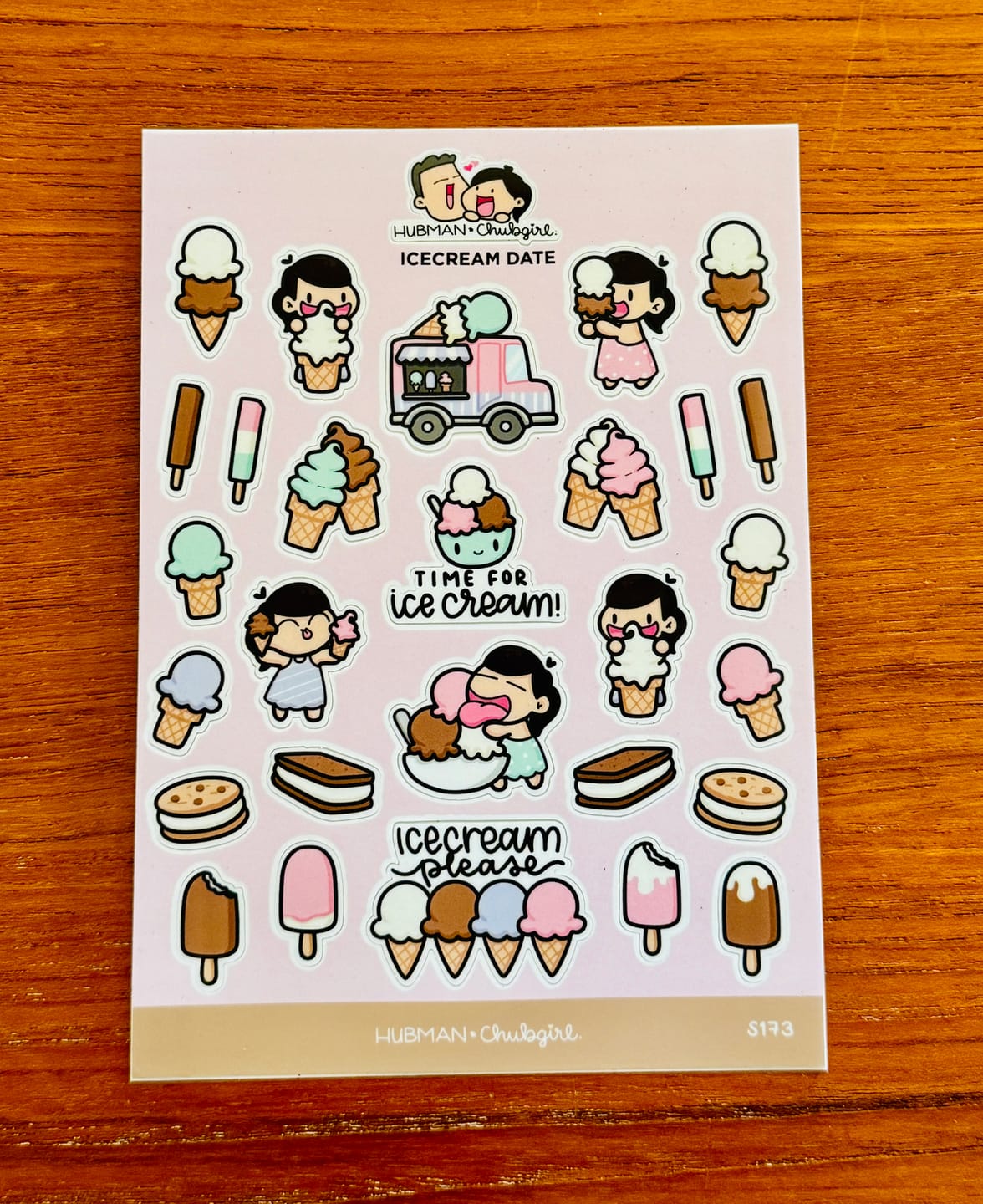 Customer photo review of Ice cream date Sticker Sheet