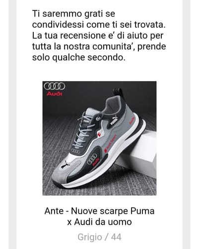 Customer photo review of Ante - Nuove scarpe Puma x Audi da uomo