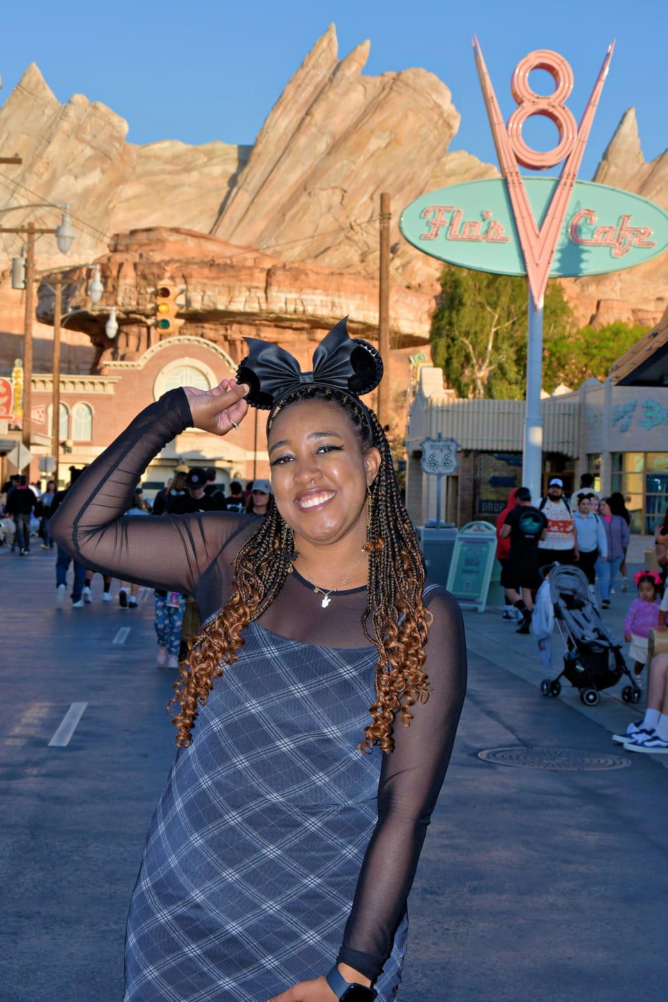 Customer photo review of Bat Bow Spikes Mickey Ears