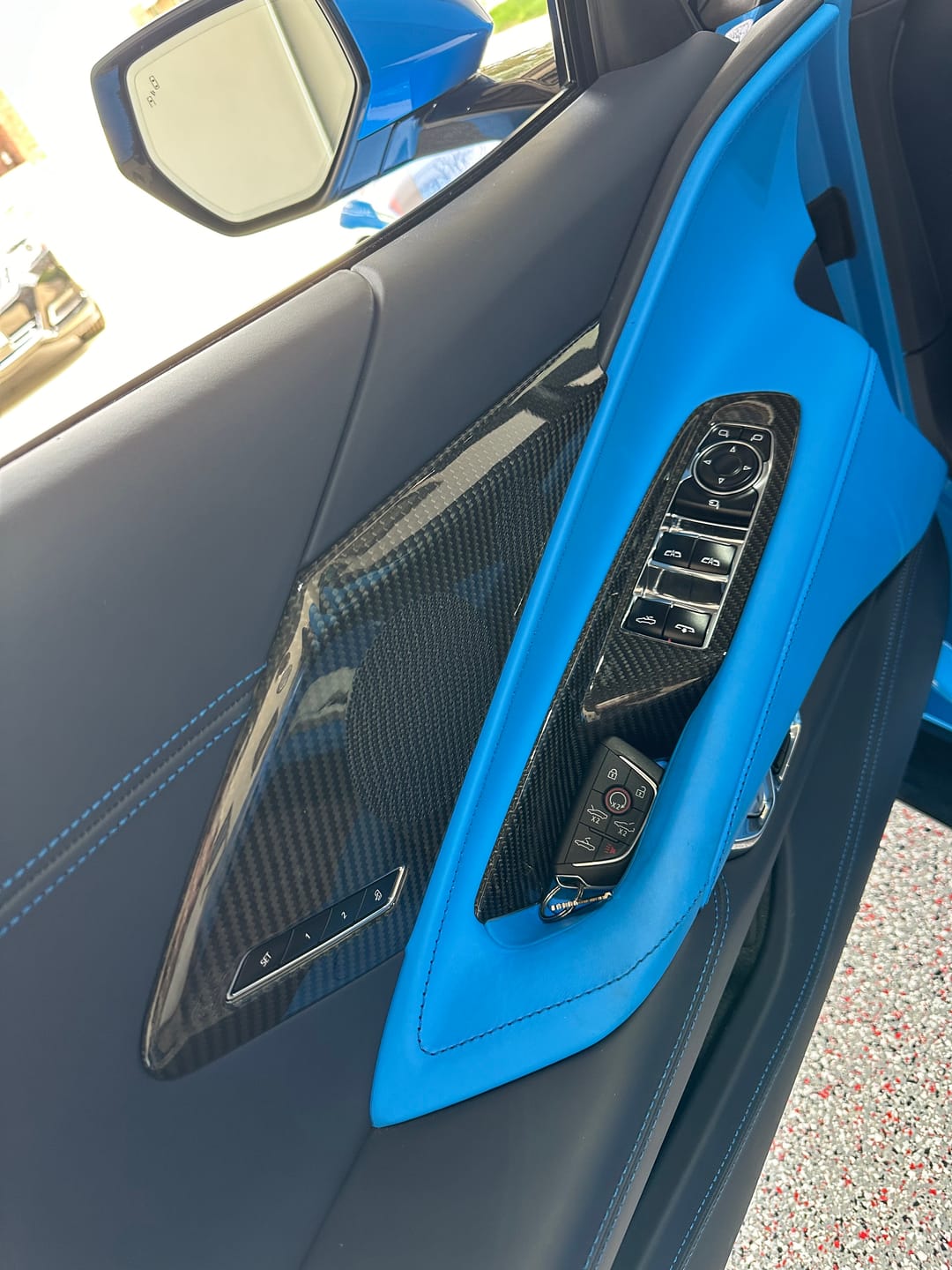 Customer photo review of Corvette C8 Carbon Fiber Interior Door Speaker Cover