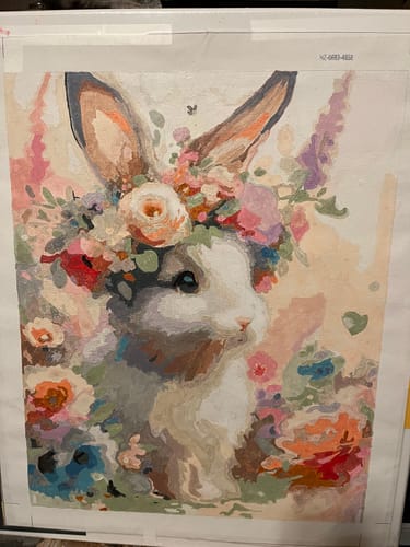 Customer photo review of Paint by Numbers - Bunny Flower Wreath