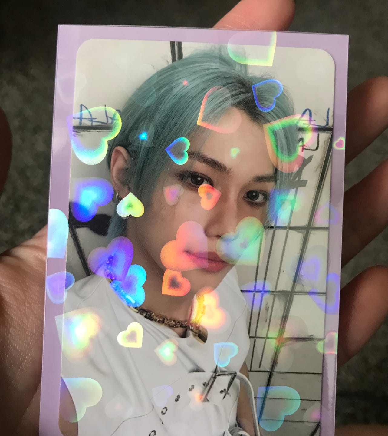 Customer photo review of PREMIUM HOLOGRAPHIC PHOTOCARD SLEEVES - HEART VERSION