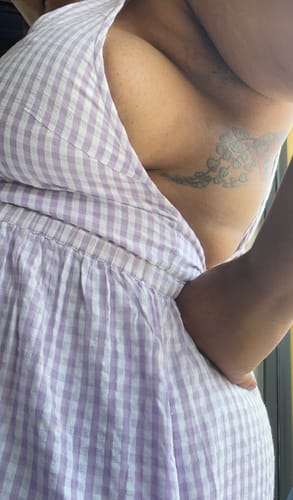 Customer photo review of Gema Tier Dress | Ube Chex