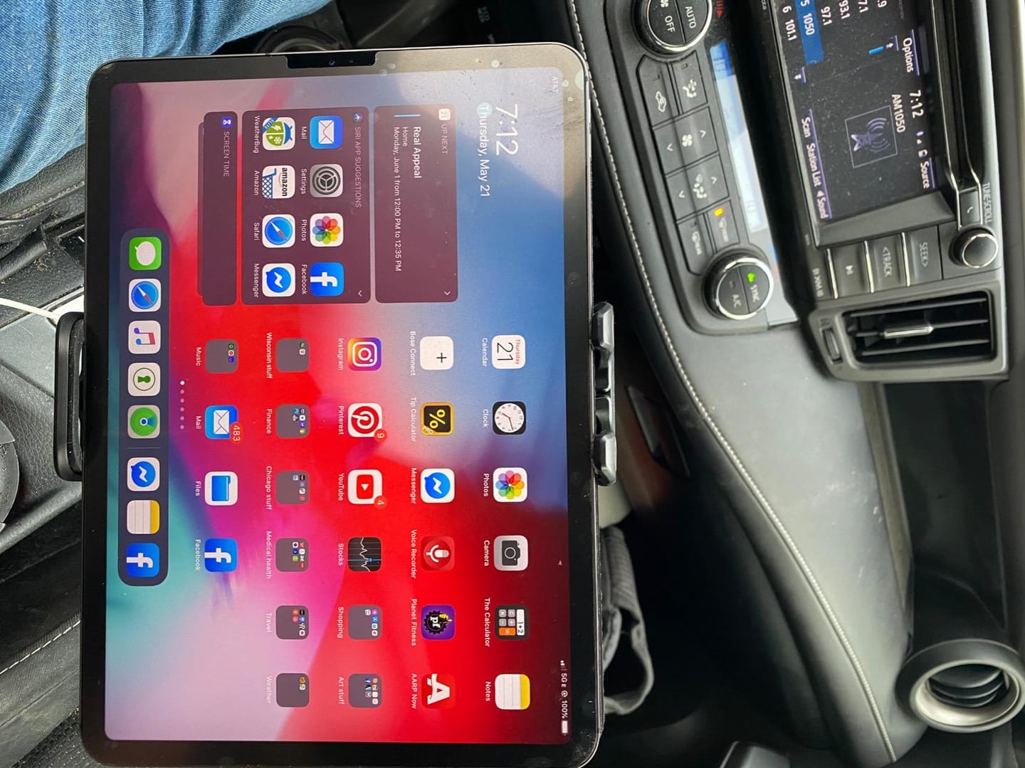 Customer photo review of Car Tablet Mount | Easy Floor Install