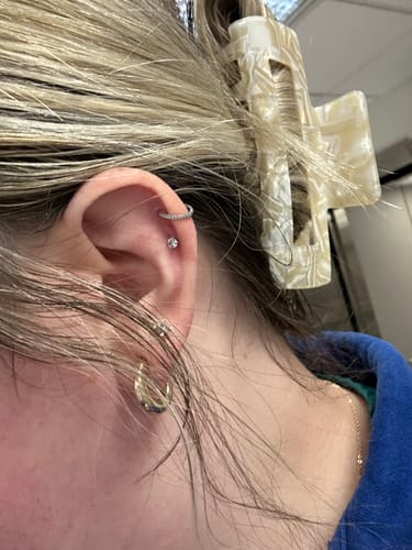 Customer photo review of Micro Paved Triple Sided Gems Hinged Ring