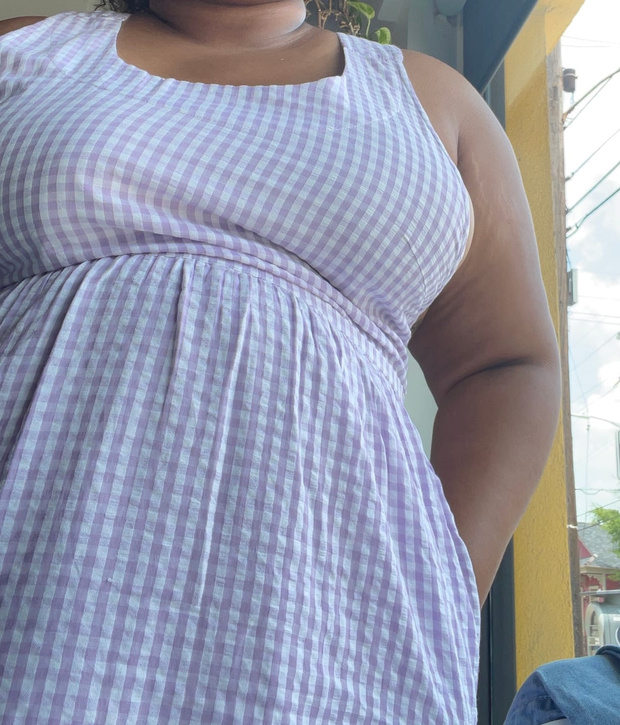 Customer photo review of Gema Tier Dress | Ube Chex