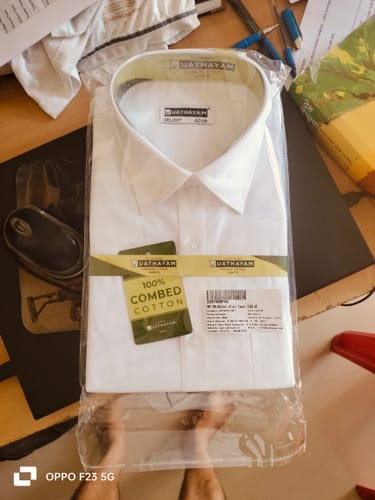 Customer photo review of Double Delight White Shirts - 2 Pcs Combo Pack