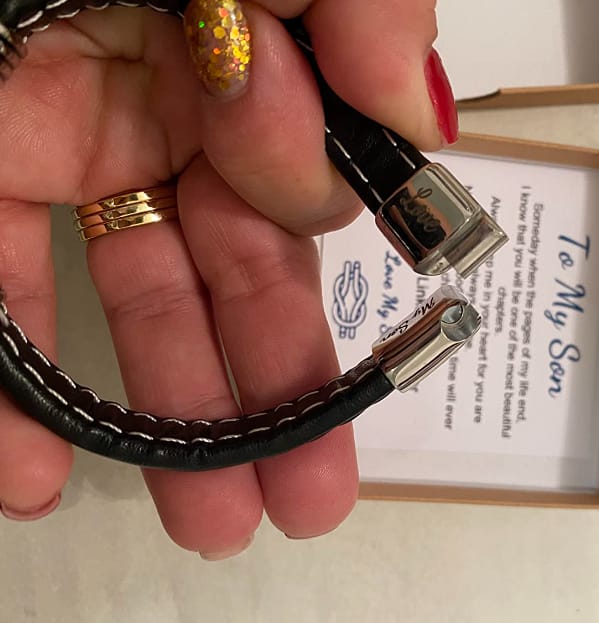 Customer photo review of To My Nephew/To My Uncle Bracelet "Forever Linked Together" | Braided Leather Bracelet
