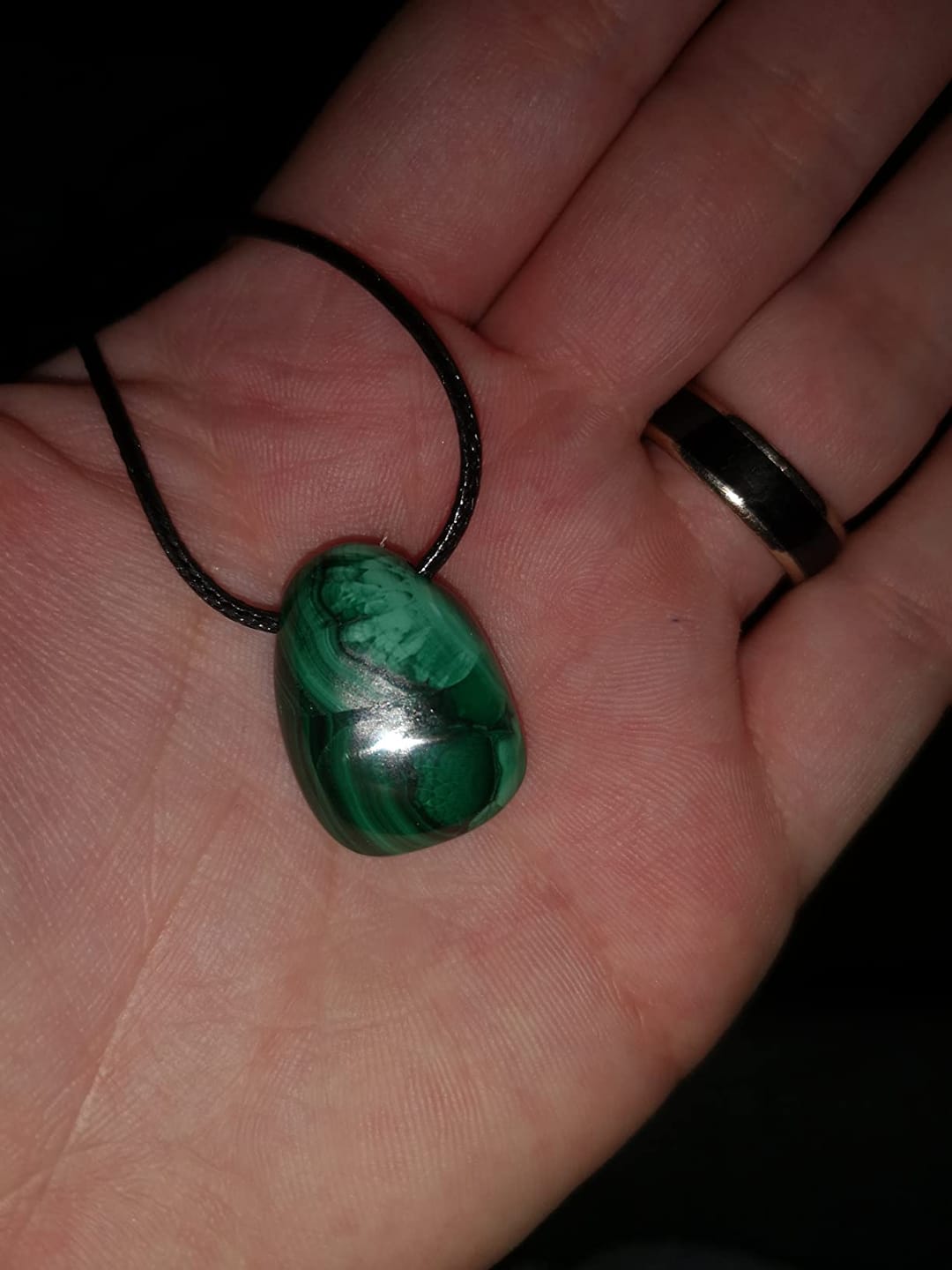Customer photo review of Malachit Tropfen Anhänger