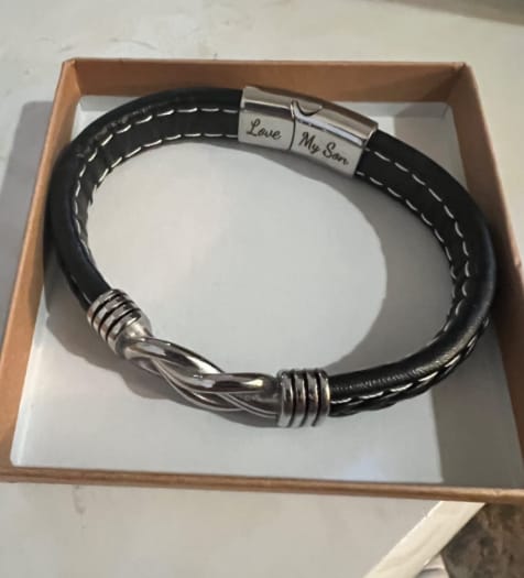 Customer photo review of To My Nephew/To My Uncle Bracelet "Forever Linked Together" | Braided Leather Bracelet