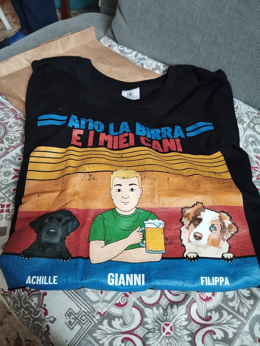 Customer photo review of Amo la birra e i miei animali da compagnia - Maglietta personalizzata