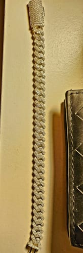 Customer photo review of Moissanite Cuban Bracelet 14K Gold (ALL SIZES)