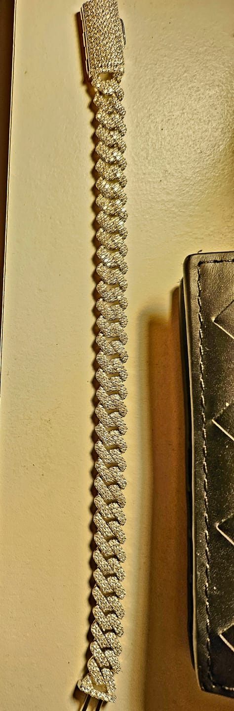 Customer photo review of Moissanite Cuban Bracelet 14K Gold (ALL SIZES)