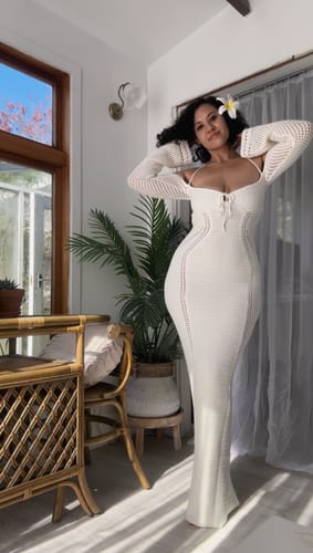 Customer photo review of MALIN | STRIKKET MAXI KJOLE™
