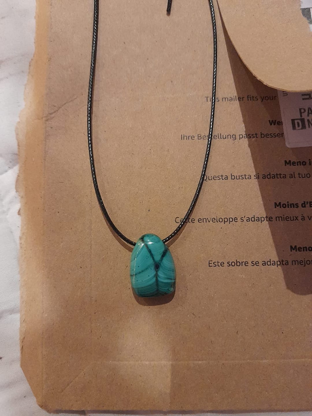 Customer photo review of Malachit Tropfen Anhänger
