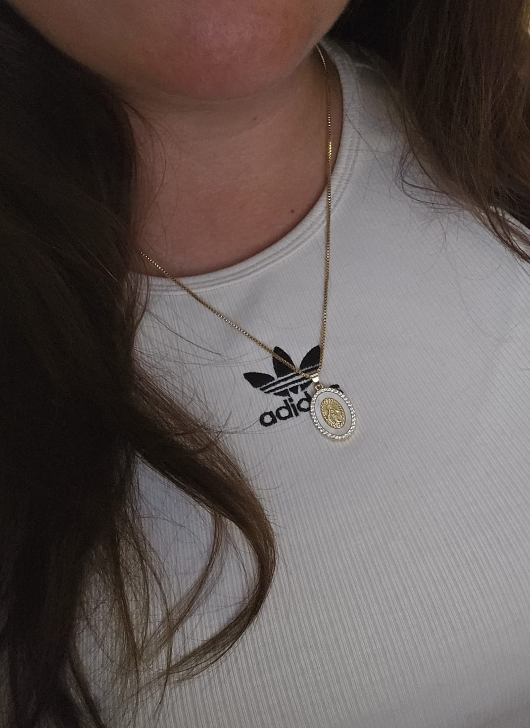 Customer photo review of Holy Mother Mary Necklace