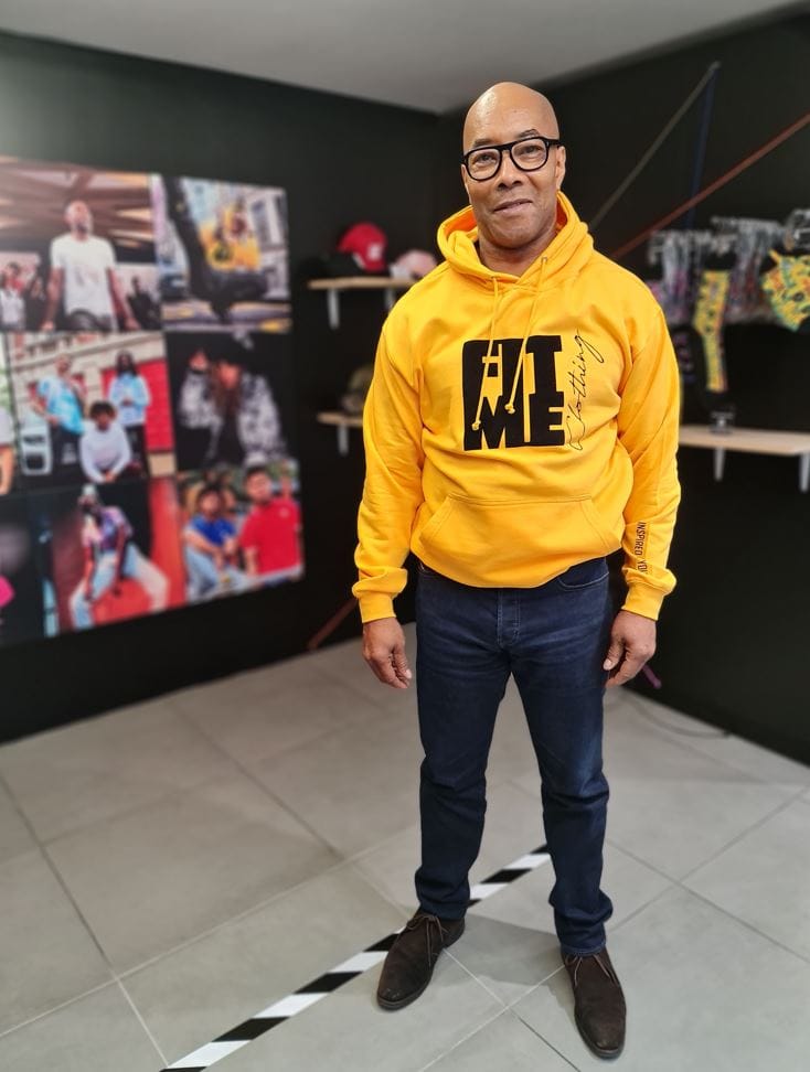 Customer photo review of Unisex Yellow Flock Print Hoodie