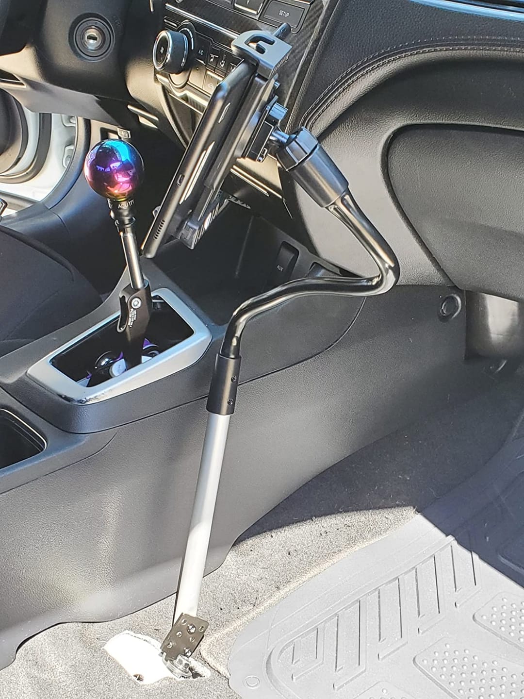 Customer photo review of Car Tablet Mount | Easy Floor Install