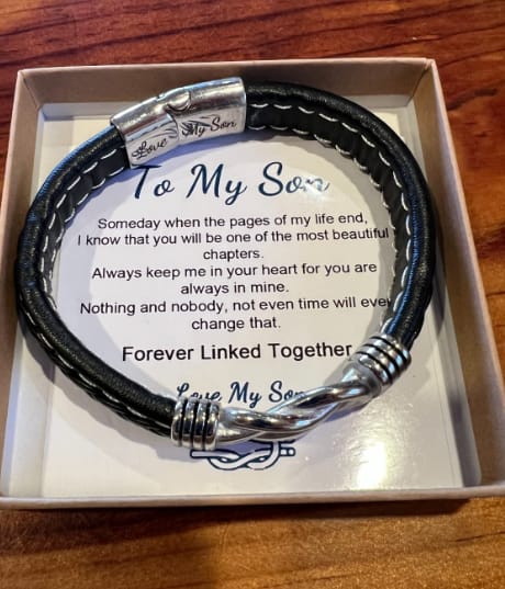 Customer photo review of To My Nephew/To My Uncle Bracelet "Forever Linked Together" | Braided Leather Bracelet