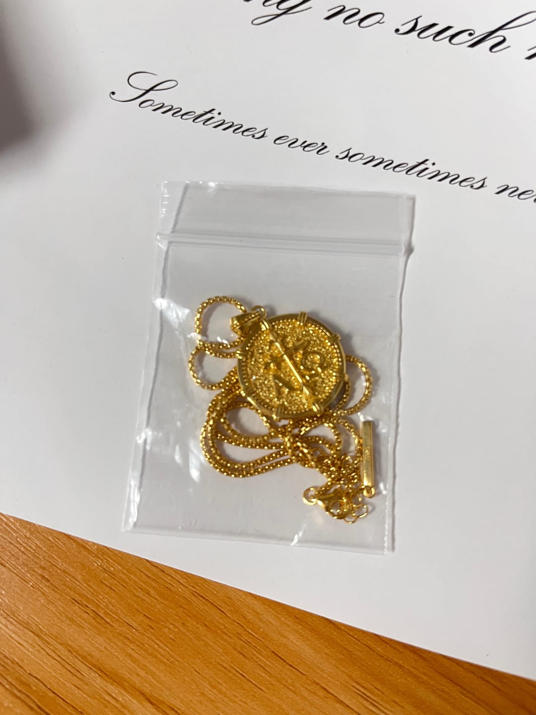 Customer photo review of Alpha Omega Fleur-de-Lis Cross Medallion Necklace