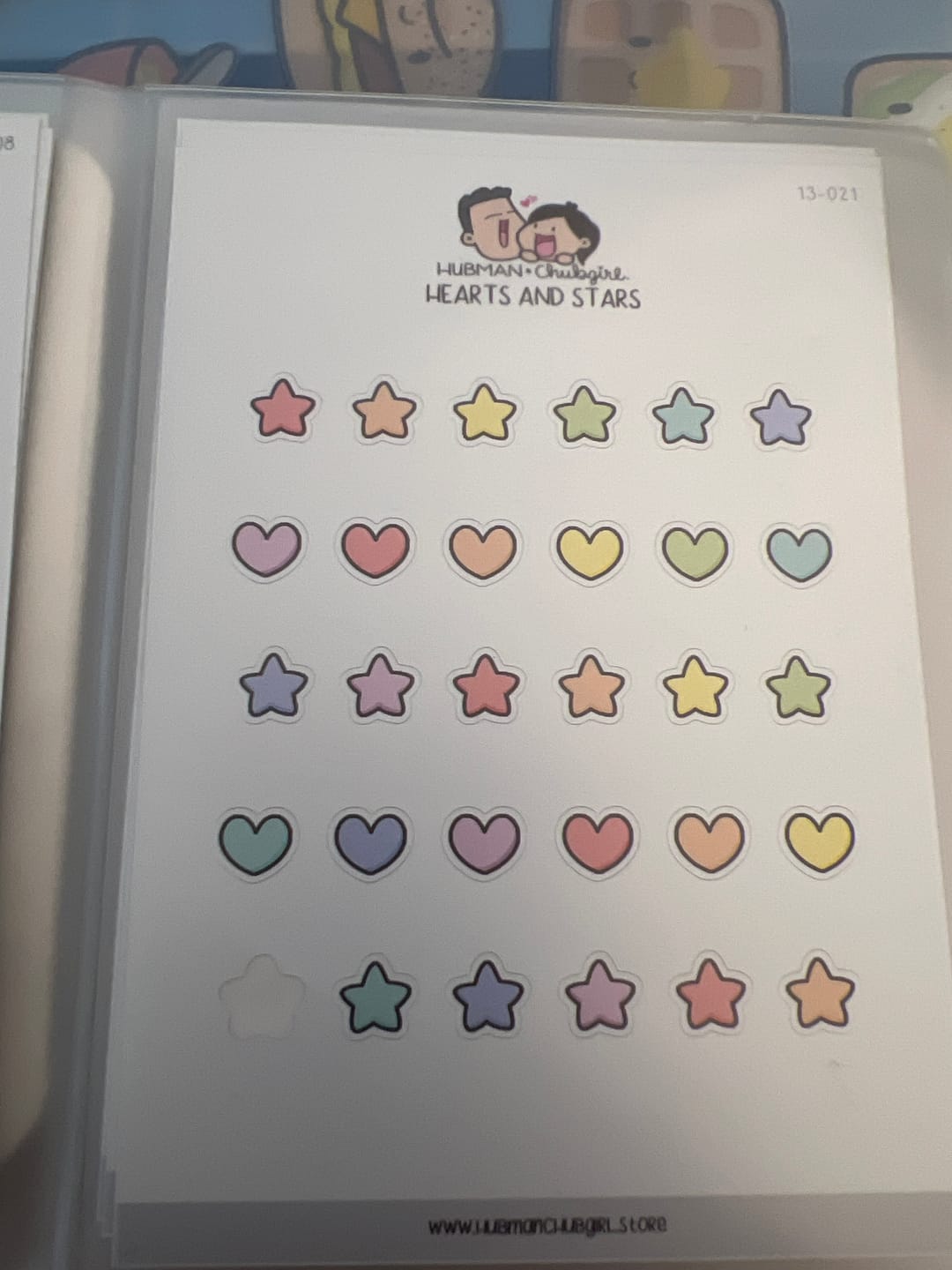 Customer photo review of Hearts and Stars Planner Stickers