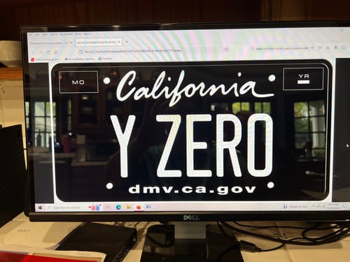 Customer photo review of 2011-2022 CALIFORNIA LICENSE PLATE DMV.CA.GOV - BLACK WITH WHITE TEXT 6"x12" (156.5mm x 305mm)