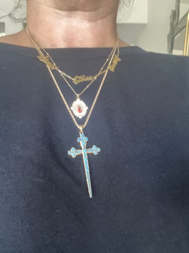Customer photo review of Athena Cross - Turquoise