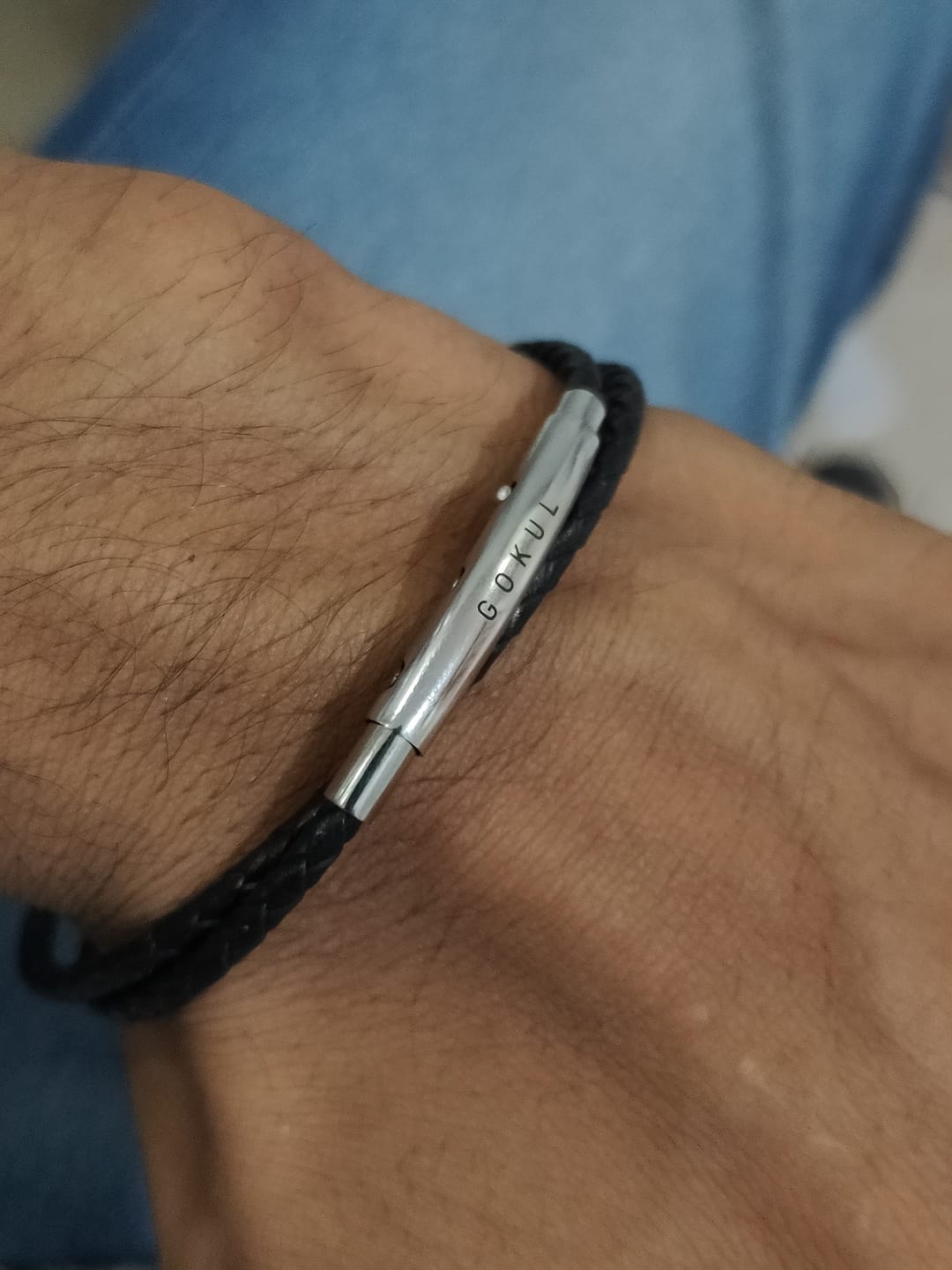Customer photo review of Personalised Duo Link Bracelet