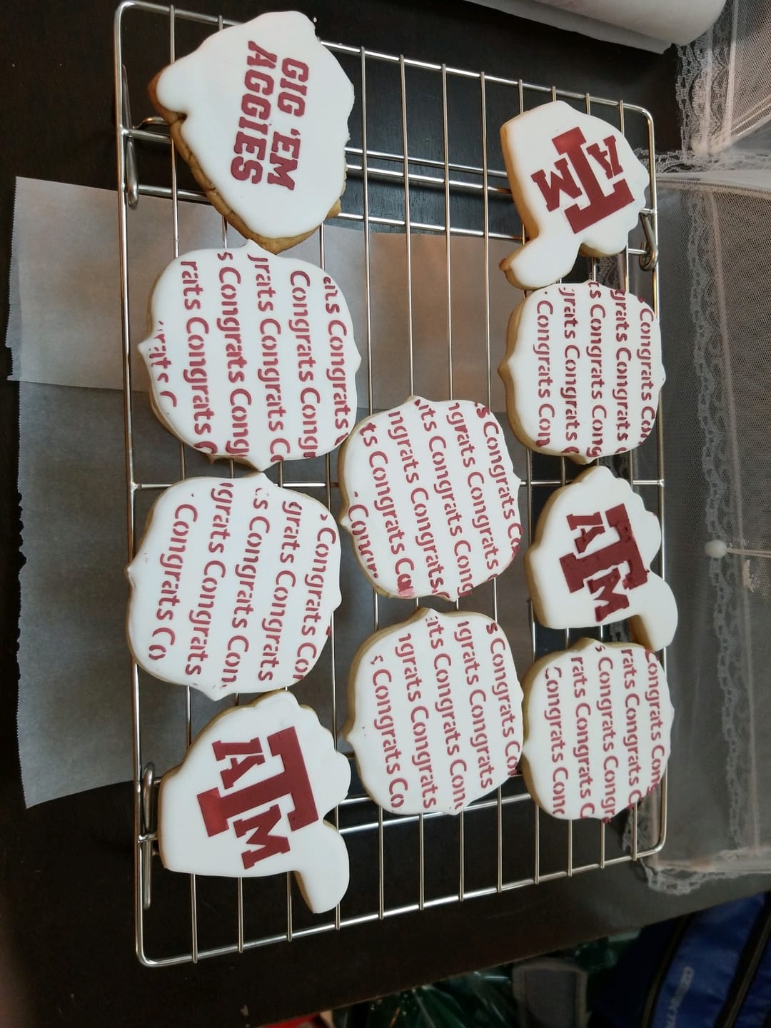 Customer photo review of Aggies Cookie Stencil Set