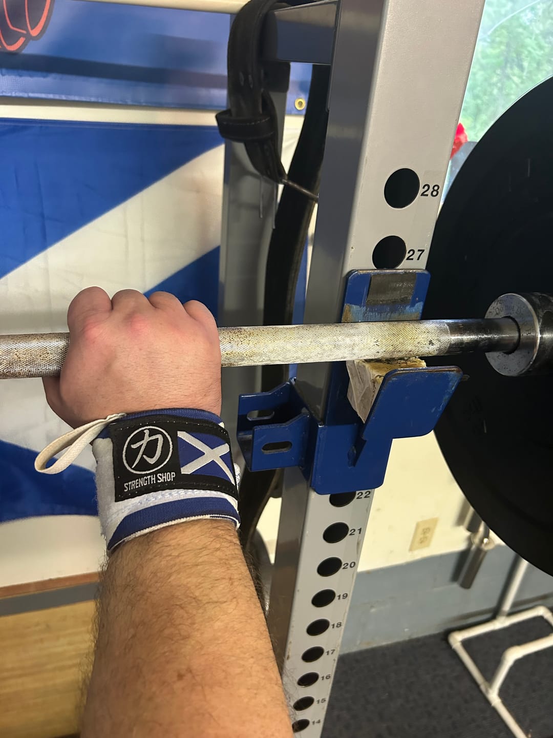 Customer photo review of Strength Shop Super Stiff Wrist Wraps - Scotland - USPA & IPF Approved