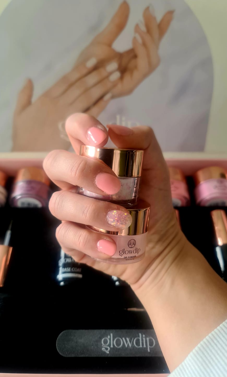 Customer photo review of Champagne Gold Dipping Powder