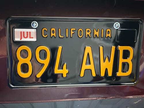 Customer photo review of 1965 CALIFORNIA LICENSE PLATE 6"x12" (156.5mm x 305mm)