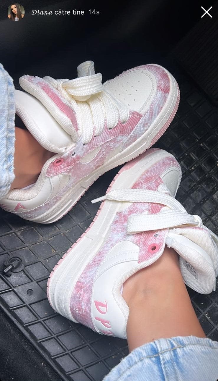 Customer photo review of Pink Double Tongue Sneakers