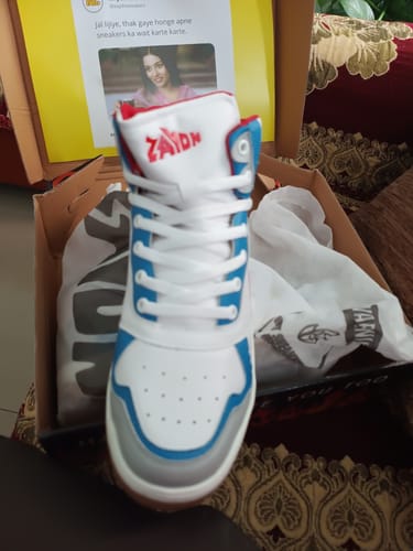 Customer photo review of COSMOS White Sky Men's High Top sneaker