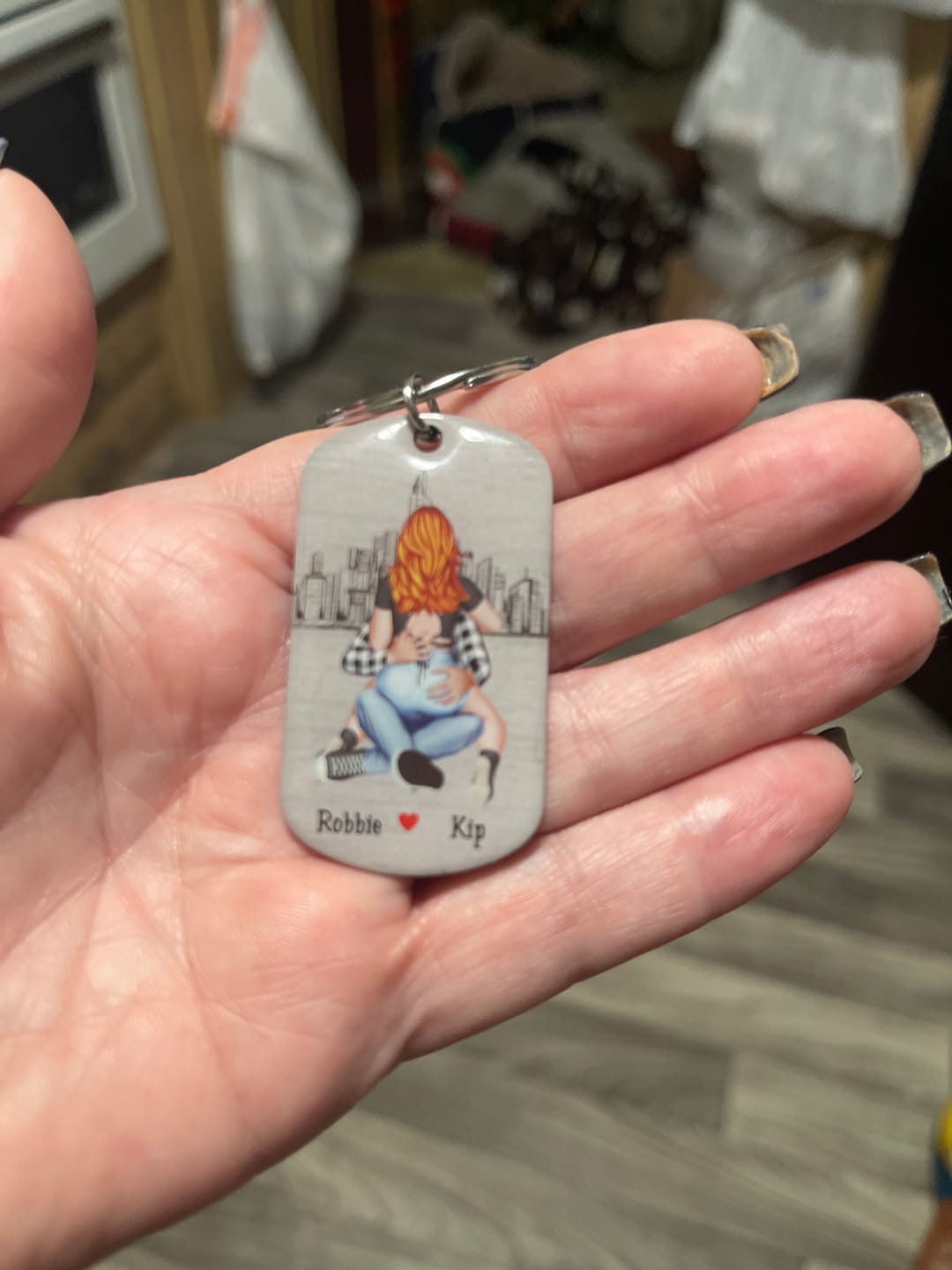 Customer photo review of Drive Safe - Perfect Gift For Couples - Personalized Engraved Stainless Steel Keychain