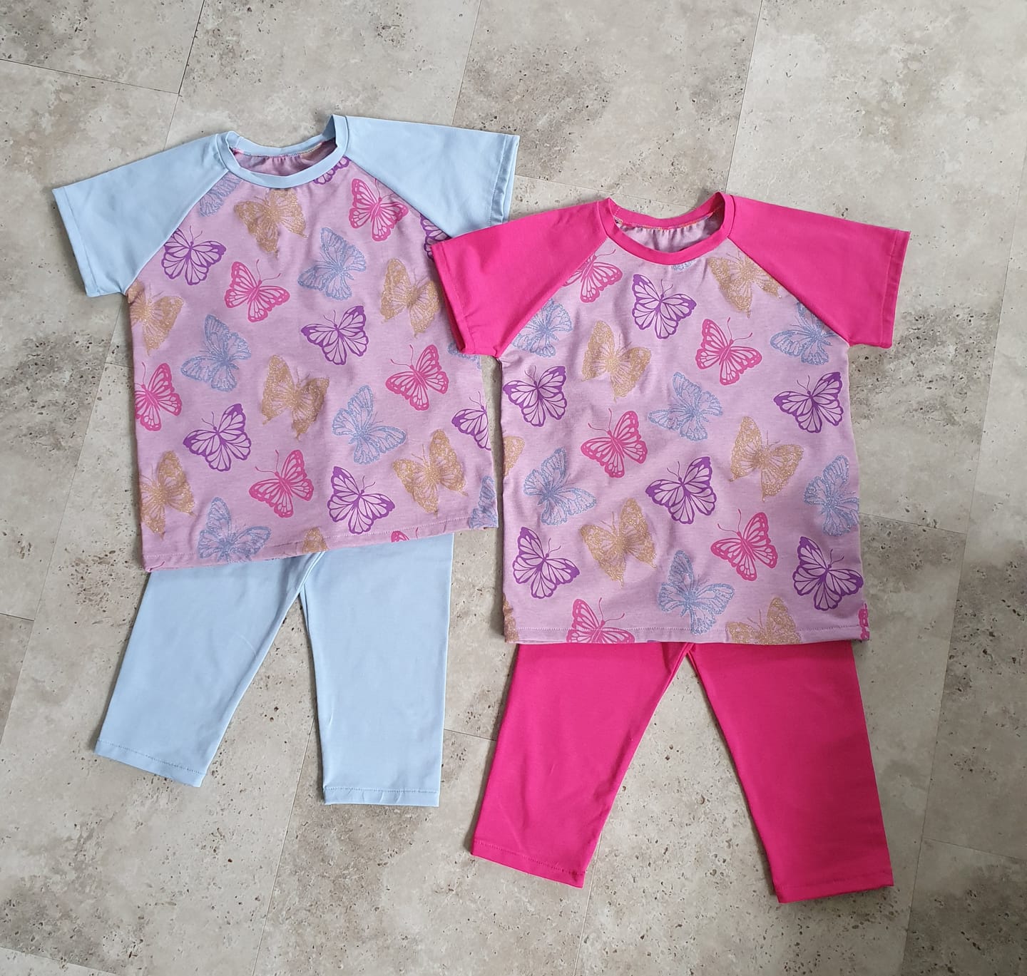 Customer photo review of Glitter Butterflies Melange Cotton Jersey Fabric