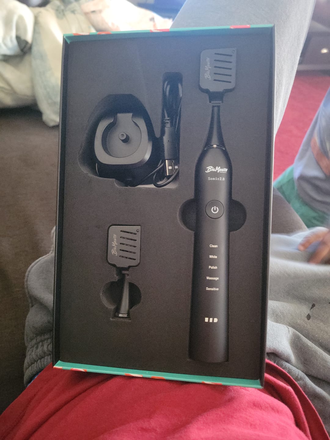 Customer photo review of Big Mouth Sonic Toothbrush 2.0 (Black Edition)