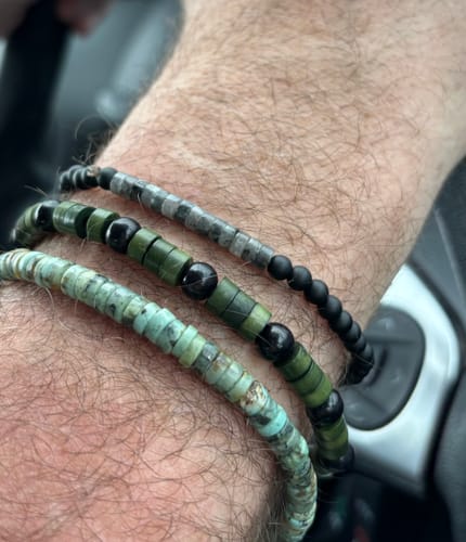 Customer photo review of Natural Turquoise Beaded Bracelet