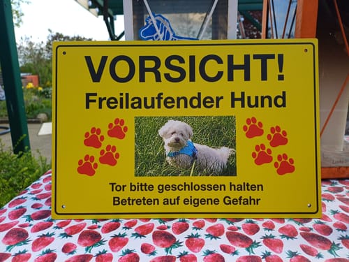 Customer photo review of Personalisierbares -Foto- Schild "Vorsicht"