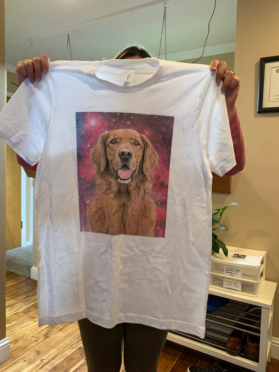 Customer photo review of Custom Pet Art Mens Crew Neck T-shirt