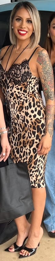 Customer photo review of Amber Leopard Print Midi Dress - Brown