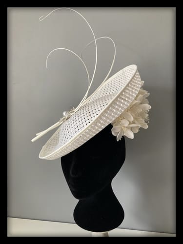 Customer photo review of White Raffia Straw Upbrim Hat Base HA001