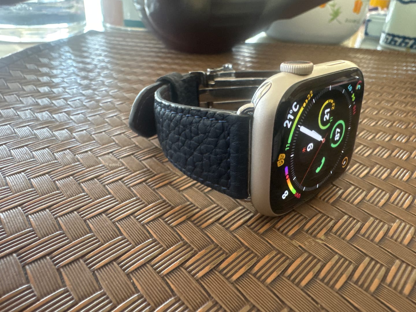 Customer photo review of Apple Watch用レザーバンド　ミッドナイトブルー/ブルーステッチ