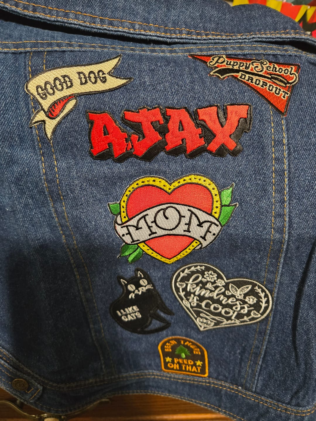 Customer photo review of Denim Dog Vest Raw Blue - Unpatched