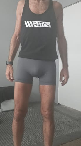 Customer photo review of Grey High Compression Scrunch Butt Biker Shorts